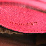 GG Supreme Monogram Textured Dollar Calfskin Web Ophidia Small Crossbody Bag Beige Ebony Fuchsia
