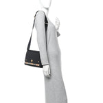 Grainy Calfskin Vintage Check Note Crossbody Bag Black