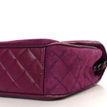 Suede Lambskin Scallop Quilted Medium Pagoda Flap Purple