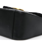 Calfskin Matelasse Mini GG Marmont Top Handle Shoulder Bag Black