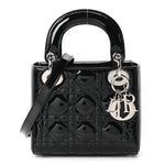 Patent Cannage Mini Lady Dior Black