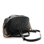 Calfskin Matelasse Small GG Marmont Chain Shoulder Bag Black