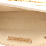 Calfskin Quilted Small Enchained Flap White