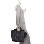 Drummed Calfskin Mini Luggage Black