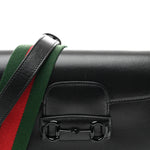 Azalea Calfskin Web Monochrome Small Horsebit 1955 Shoulder Bag Black
