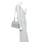 Lambskin Quilted Small Trendy CC Flap Dual Handle Bag Grey