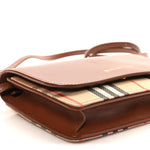 Calfskin House Check Hampshire Wallet On Chain Tan
