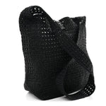 Raffia Monogram Le 5 A 7 Medium Tote Black