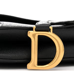 Grained Calfskin Mini Saddle Bag Black