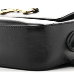Textured Calfskin Small Horsebit 1955 Shoulder Bag Black