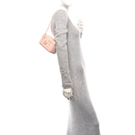 Shiny Caviar Preppy Coco Long Vanity With Strap Light Pink