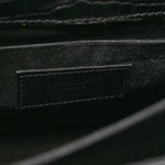 Calfskin Crocodile Embossed Medium Monochrome Monogram Sunset Black