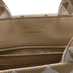 Jacquard Saffiano Triangolo Symbole Embroidered Small Tote Corda Talco