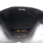 Lambskin Quilted Pearl Top Handle Clutch With Chain Black