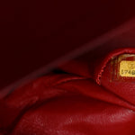 Lambskin Quilted Medium Double Flap Red