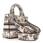 Canvas Embroidered Jardin Botanique Medium Lady D-Lite Light Pink Black