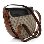 GG Supreme Monogram Calfskin Small Padlock Messenger Shoulder Bag Beige Black Cuir