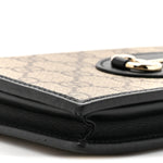GG Supreme Monogram Azalea Calfskin Horsebit 1955 Wallet On Chain Beige Black