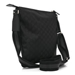 Nylon Monogram Small Flat Messenger Bag Black