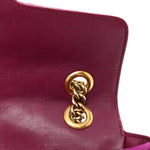 Velvet Matelasse Small GG Marmont Shoulder Bag Fuchsia Violet Cyclamen