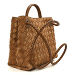 Suede Intrecciato Small Andiamo Shoulder Bag Amber