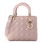 Pearly Lambskin Cannage Medium Lady Dior Lotus