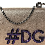 Metallic Calfskin DG Girls Millennials Crossbody Bag Gold
