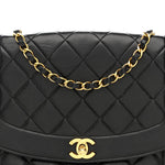 Lambskin Quilted Medium Single Flap Black