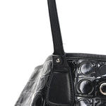 Patent Gancini Embossed Tote Black