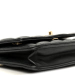 Pearly Lambskin Quilted Charms Wallet On Chain WOC Black