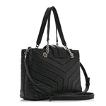 Calfskin Y Quilted Monogram Small Loulou Shopper Black