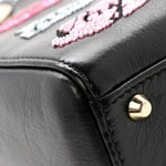 Calfskin Beaded Mini Lady Dior Black