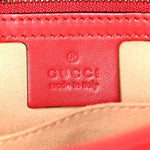 Calfskin Matelasse Small GG Marmont Top Handle Shoulder Bag Hibiscus Red