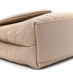 Calfskin Y Quilted Monogram Small Loulou Chain Satchel Dark Beige