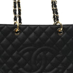 Caviar Quilted Grand Shopping Tote GST Black