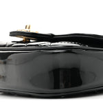 Patent Calfskin Quilted Mini Clutch Black