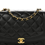 Lambskin Quilted Medium Single Flap Black