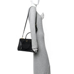 Saffiano Small Galleria Double Zip Tote Black