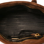 Suede Triangle Medium Bonnie Shoulder Bag Cacao