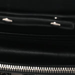 Shiny Calfskin Logo Crocodile Embossed Ville Wallet on Chain Black