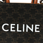 Triomphe Canvas Calfskin Mini Vertical Cabas Tan