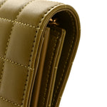 Lambskin Carre Quilted Cassandre Chain Wallet Olive Drab
