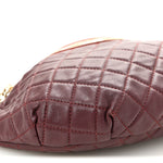 Calfskin Quilted Banane Waist Bag Fanny Pack Burgundy