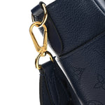 Calfskin Mahina Braided On My Side MM Navy Blue