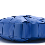 Paper Calfskin Maxi Intrecciato Cassette Messenger Blue