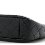 Caviar Quilted Large Coco Tassel Camera Case Black