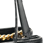 Grain De Poudre Matelasse Chevron Monogram Shopping Bag Black