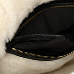 Lambskin Sheepskin Fur Large Baguette Black