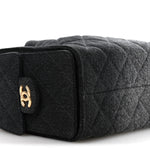 Washed Denim Quilted Mini Chanel 25 Handbag Black