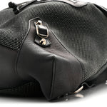 Canvas Calfskin Silver Hardware S Traveler Backpack Black